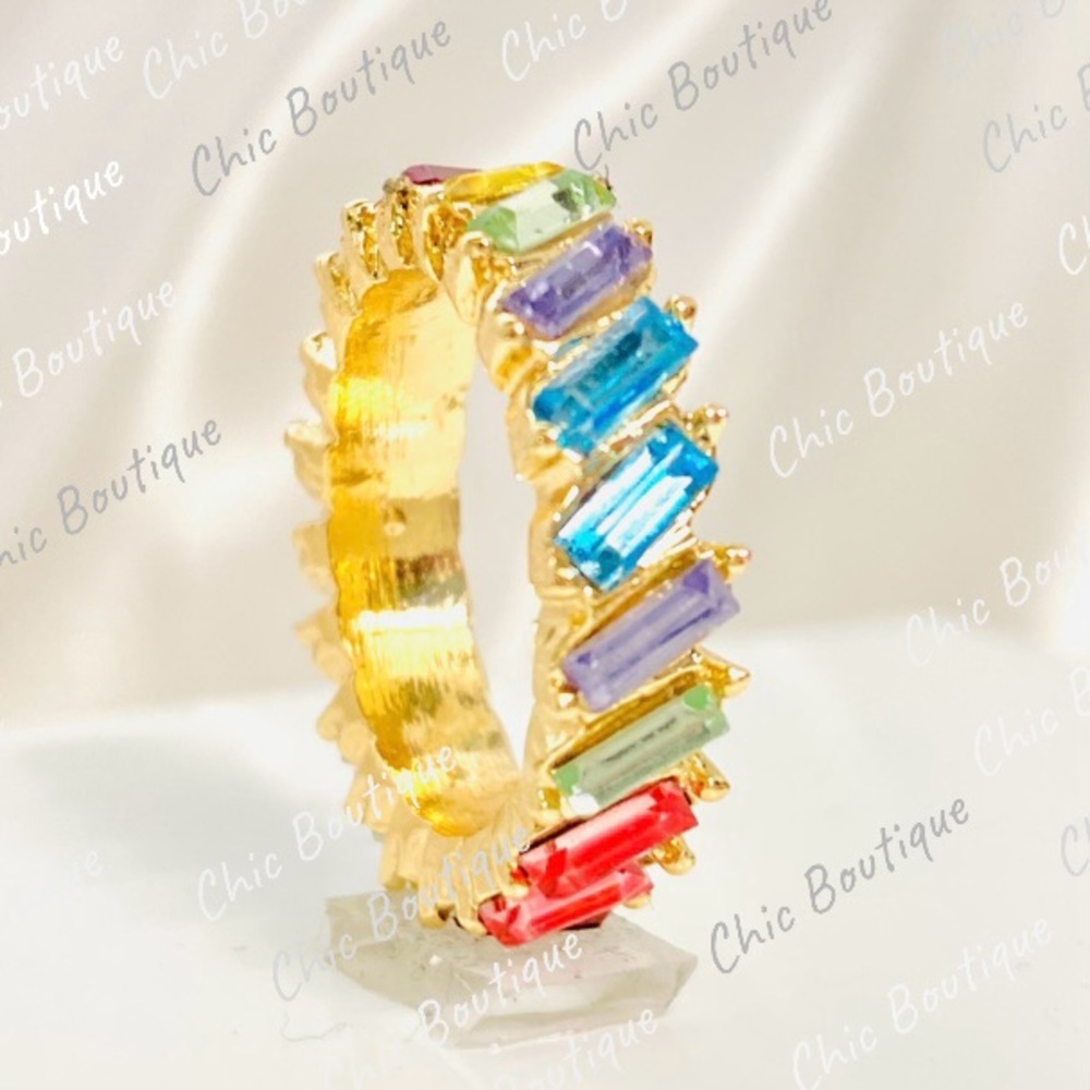 (507) Gold Plated CZ Multicolor Women's Ring